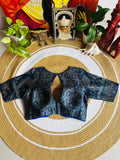 Handcrafted Indigo Blue Ajrakh Modal Silk Padded Blouse