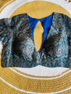 Handcrafted Indigo Blue Ajrakh Modal Silk Padded Blouse