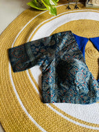 Handcrafted Indigo Blue Ajrakh Modal Silk Padded Blouse