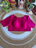 Handcrafted Barbie Pink Raw Silk Padded Blouse