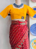 Yellow Cotton Front-Open Non-Padded Blouse