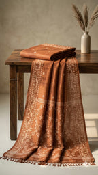 Handwoven Tussar Jamdani (Copper)