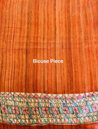 Handpainted Madhubani Tussar Gicha (Rust)
