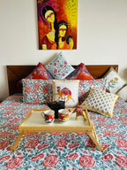 Handcrafted Vintage Rose Hand-Block Printed Cotton Bedsheet Set