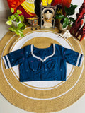 Handcrafted Azure Blue Cotton Jamdani Ready-to-Wear Blouse